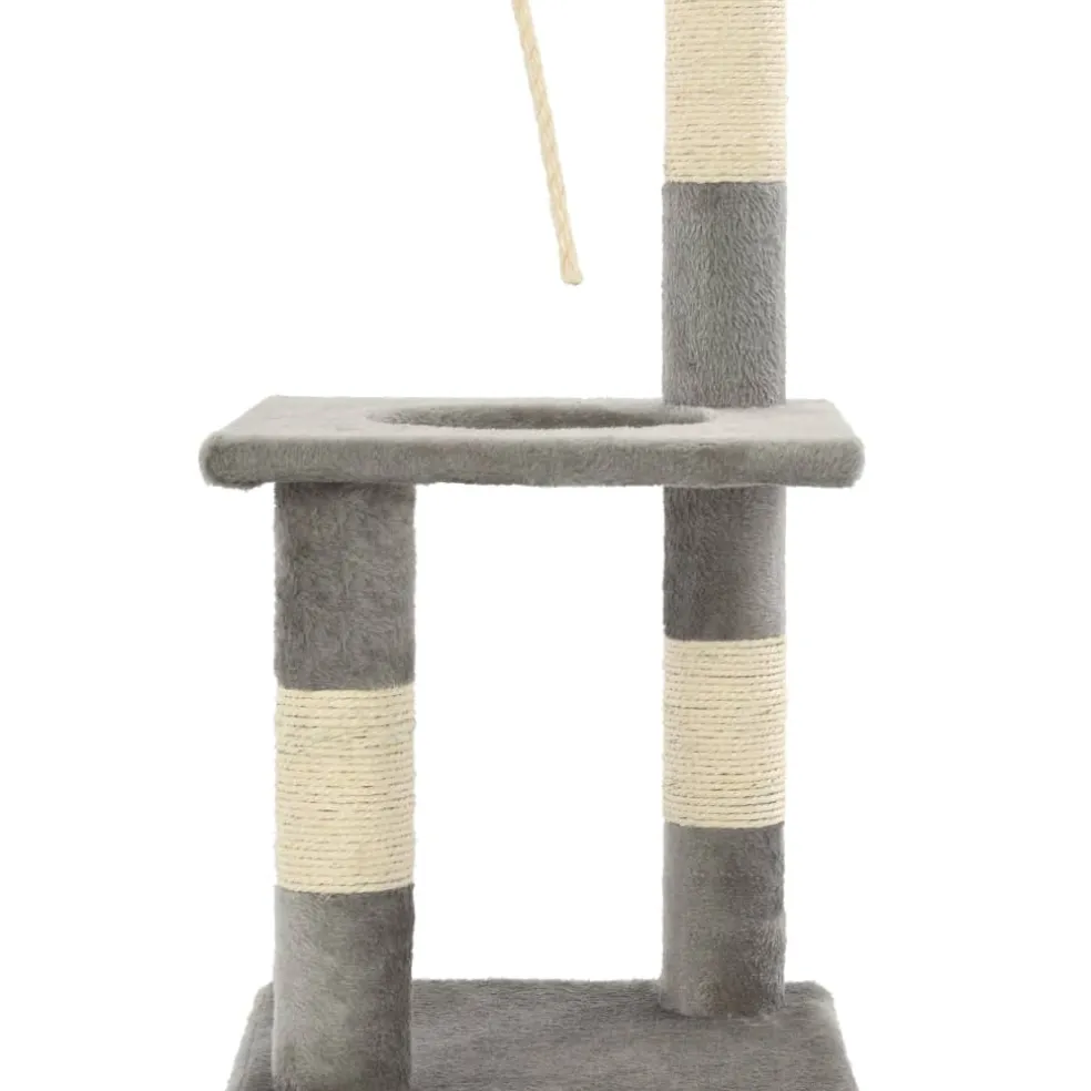 vidaXL Kattenkrabpaal met sisal krabpalen 109 cm grijs
