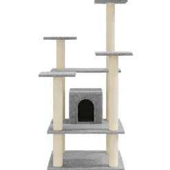 vidaXL Kattenkrabpaal met sisal krabpalen 110 cm lichtgrijs