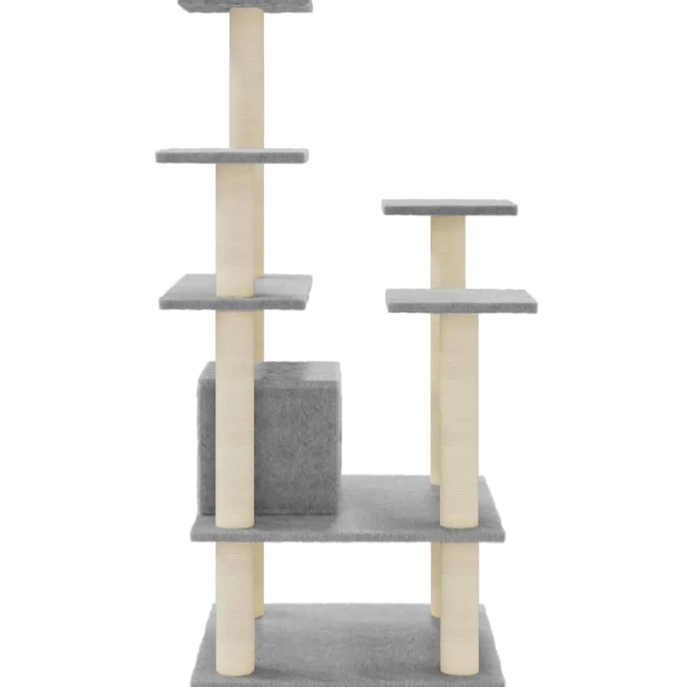 vidaXL Kattenkrabpaal met sisal krabpalen 110 cm lichtgrijs