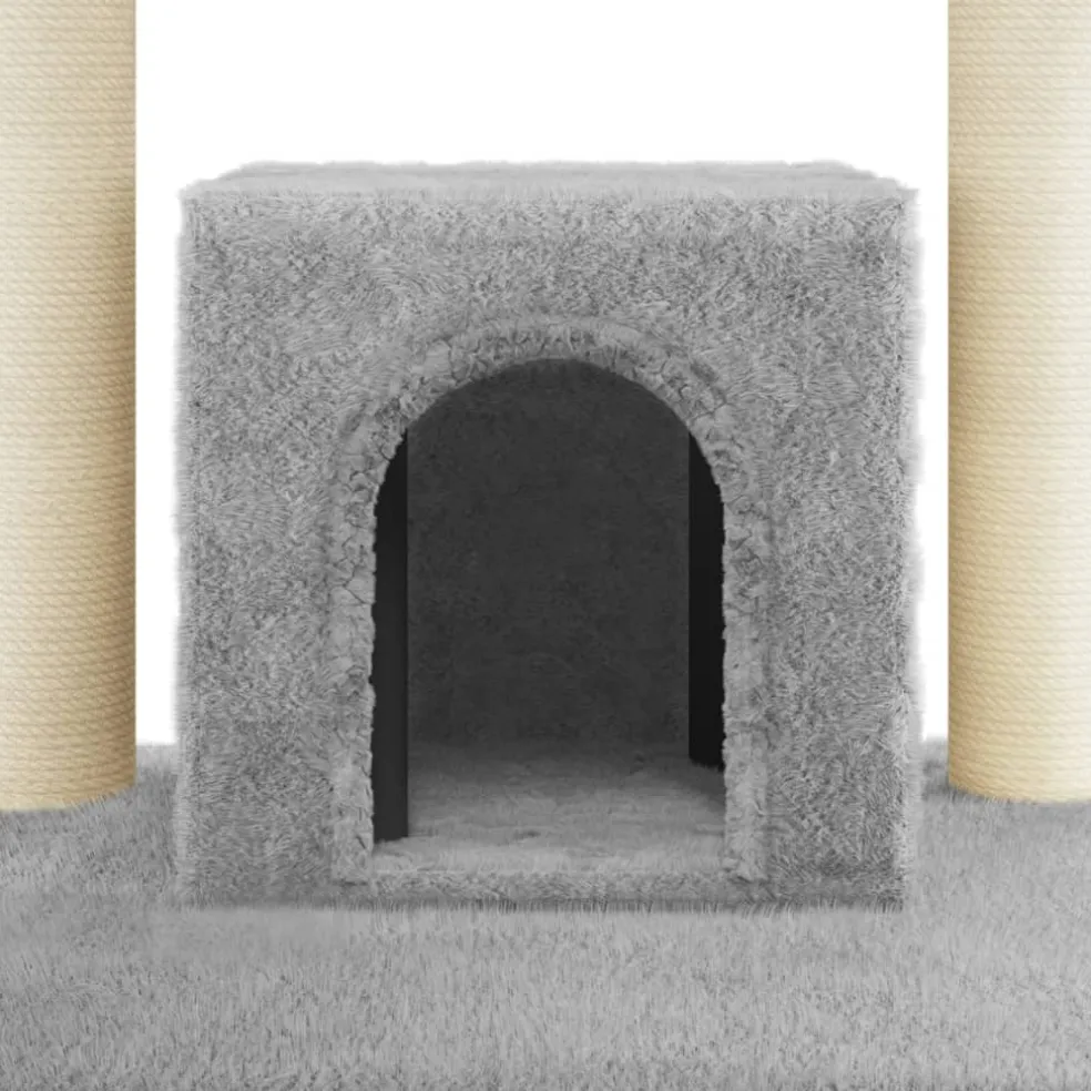 vidaXL Kattenkrabpaal met sisal krabpalen 110 cm lichtgrijs