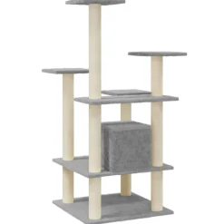 vidaXL Kattenkrabpaal met sisal krabpalen 110 cm lichtgrijs
