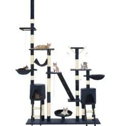 vidaXL Kattenkrabpaal met sisal krabpalen 230-250 cm blauw