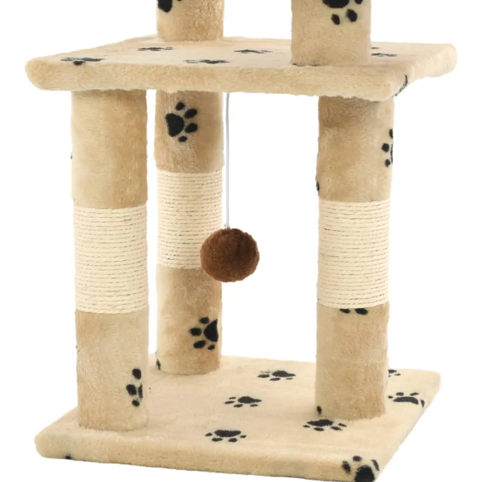 vidaXL Kattenkrabpaal met sisal krabpalen 65 cm pootafdrukken beige