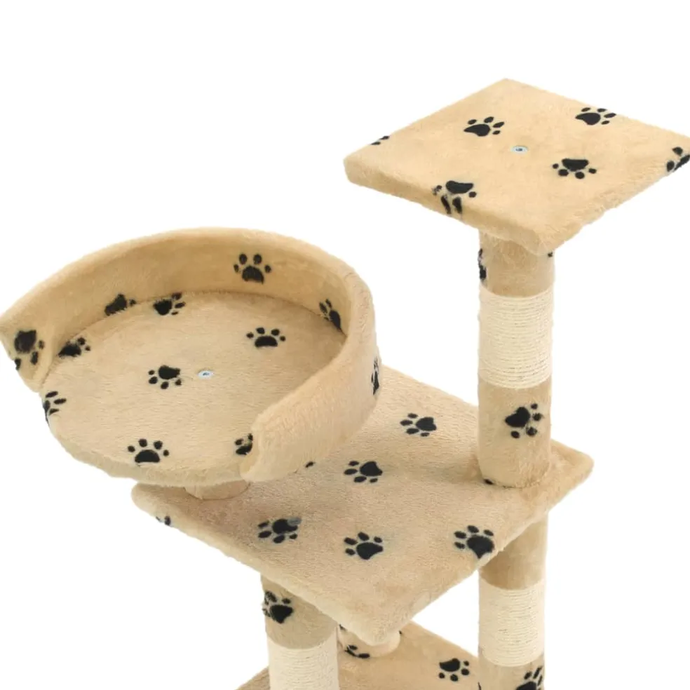 vidaXL Kattenkrabpaal met sisal krabpalen 65 cm pootafdrukken beige