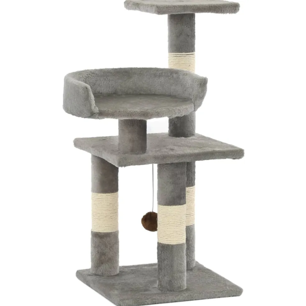 vidaXL Kattenkrabpaal met sisal krabpalen 65 cm grijs