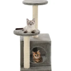 vidaXL Kattenkrabpaal met sisal krabpalen 183 cm lichtgrijs