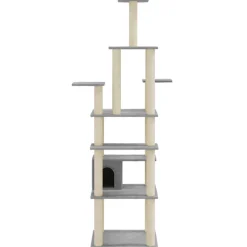 vidaXL Kattenkrabpaal met sisal krabpalen 183 cm lichtgrijs