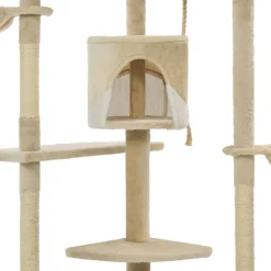 vidaXL Kattenkrabpaal met sisal krabpalen 203 cm beige en wit