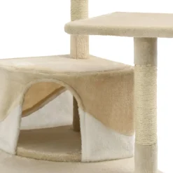 vidaXL Kattenkrabpaal met sisal krabpalen 203 cm beige en wit
