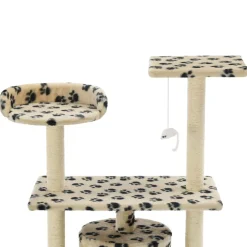 vidaXL Kattenkrabpaal met sisal krabpalen 95 cm pootafdrukken beige