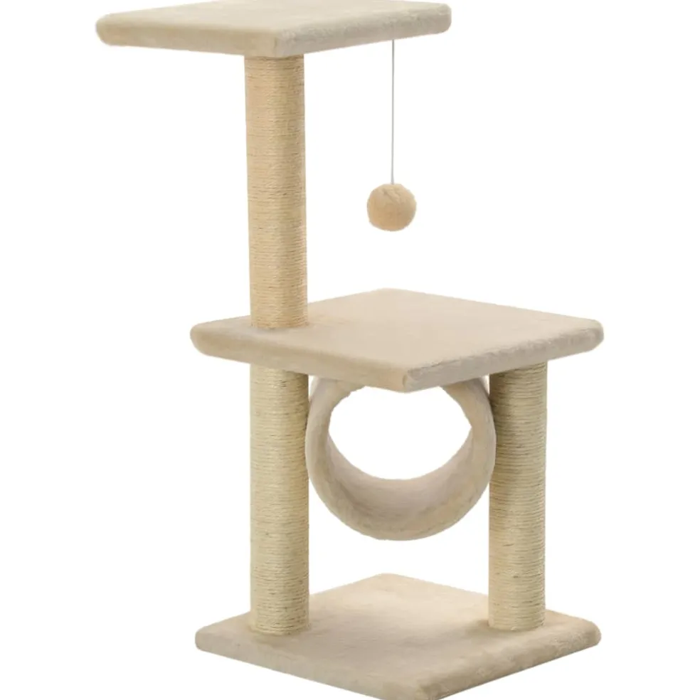 vidaXL Kattenkrabpaal met sisal krabpalen 65 cm beige