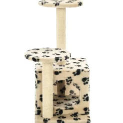 vidaXL Kattenkrabpaal met sisal krabpalen 60 cm pootafdrukken beige