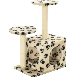 vidaXL Kattenkrabpaal met sisal krabpalen 60 cm pootafdrukken beige