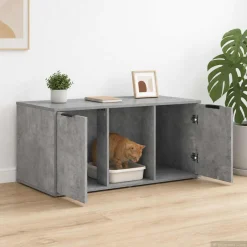 vidaXL Kattenkrat meubel Betongrijs 100 x 49 x 45 cm Bewerkt hout