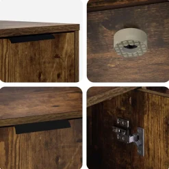 vidaXL Kattenkrat meubel Gerookt eiken 100 x 49 x 45 cm Bewerkt hout