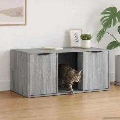 vidaXL Kattenkrat meubel Grijs Sonoma 100 x 49 x 45 cm Bewerkt hout