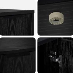 vidaXL Kattenkrat meubel Zwart eiken 100 x 49 x 45 cm Bewerkt hout