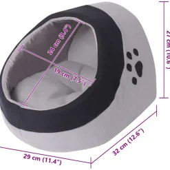 vidaXL Kattenmand M grijs en zwart