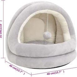 vidaXL Kattenmand 40x40x35 cm grijs en crèmekleurig