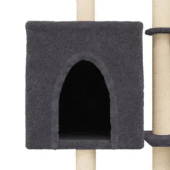 vidaXL Kattenmeubel met sisal krabpalen 145 cm donkergrijs