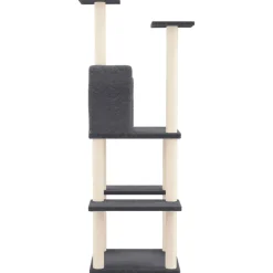 vidaXL Kattenmeubel met sisal krabpalen 144,5 cm donkergrijs