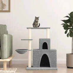vidaXL Kattenmeubel met sisal krabpalen 83 cm lichtgrijs