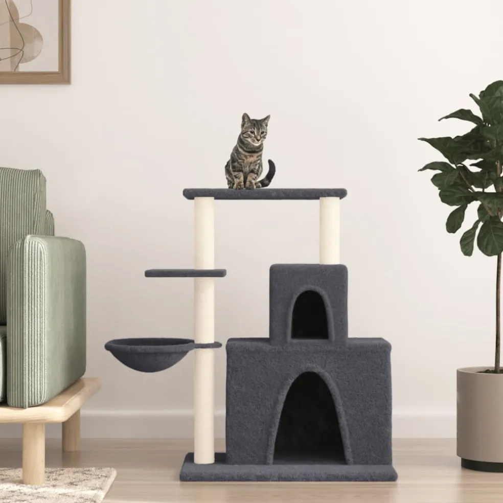 vidaXL Kattenmeubel met sisal krabpalen 183 cm crèmekleurig