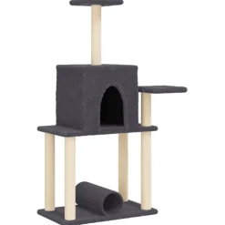 vidaXL Kattenmeubel met sisal krabpalen 122 cm donkergrijs