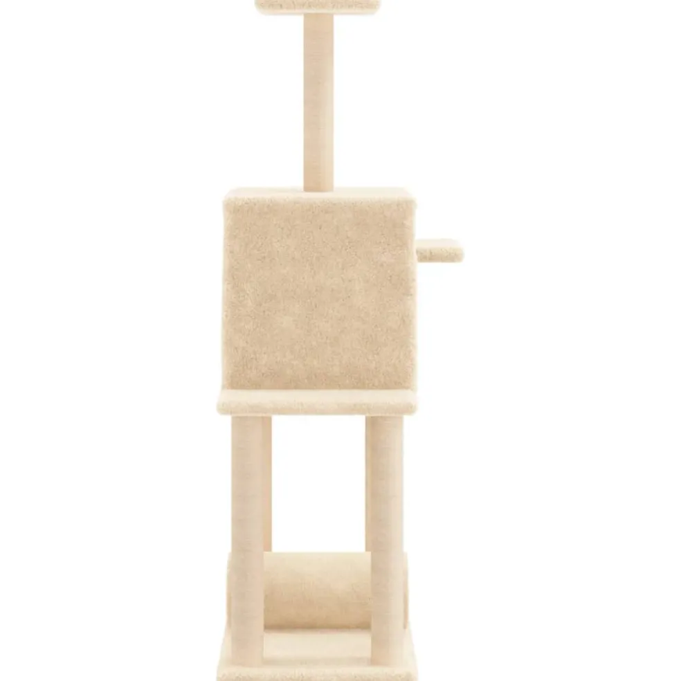 vidaXL Kattenmeubel met sisal krabpalen 122 cm crèmekleurig