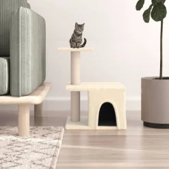 vidaXL Kattenmeubel met sisal krabpalen 48 cm crèmekleurig