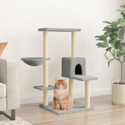vidaXL Kattenmeubel met sisal krabpalen 95 cm lichtgrijs