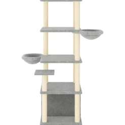 vidaXL Kattenmeubel met sisal krabpalen 147 cm lichtgrijs