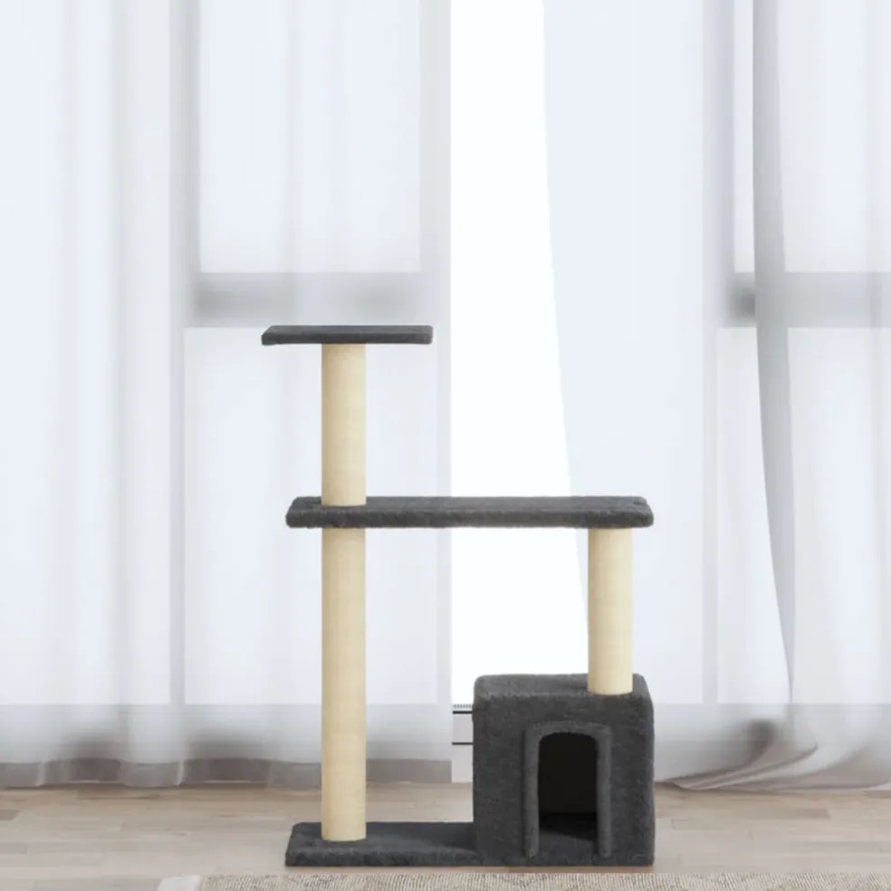 vidaXL Kattenmeubel met sisal krabpalen 70 cm donkergrijs