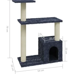 vidaXL Kattenmeubel met sisal krabpalen 70 cm donkergrijs