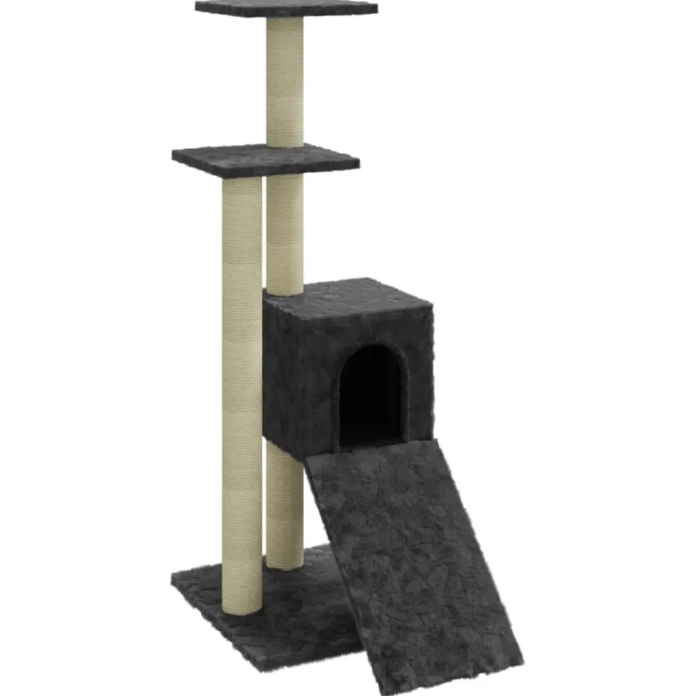 vidaXL Kattenmeubel met sisal krabpalen 92 cm donkergrijs