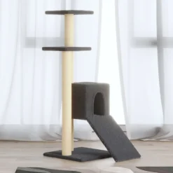 vidaXL Kattenmeubel met sisal krabpalen 92 cm donkergrijs