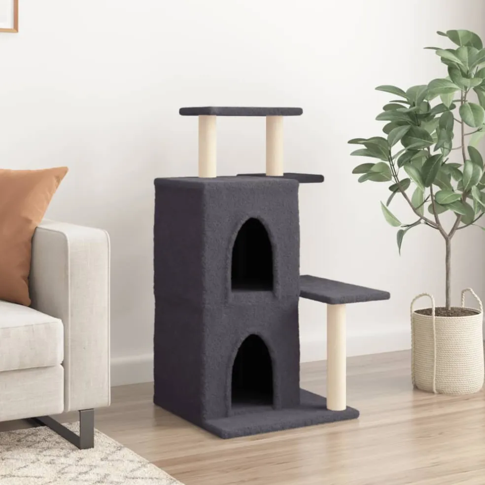 vidaXL Kattenmeubel met sisal krabpalen 97 cm donkergrijs