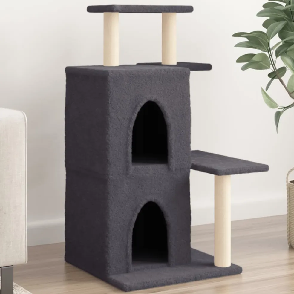 vidaXL Kattenmeubel met sisal krabpalen 97 cm donkergrijs