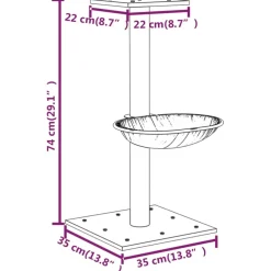 vidaXL Kattenmeubel met sisal krabpaal 74 cm donkergrijs