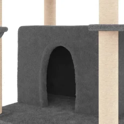 vidaXL Kattenmeubel met sisal krabpalen 166 cm donkergrijs