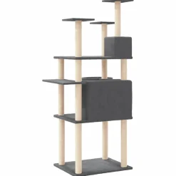 vidaXL Kattenmeubel met sisal krabpalen 166 cm donkergrijs