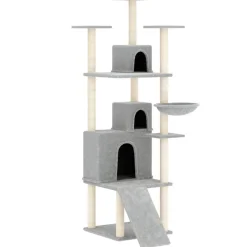 vidaXL Kattenmeubel met sisal krabpalen 175 cm lichtgrijs