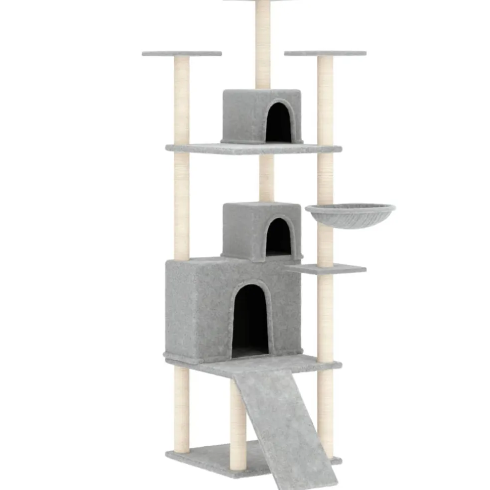 vidaXL Kattenmeubel met sisal krabpalen 175 cm lichtgrijs