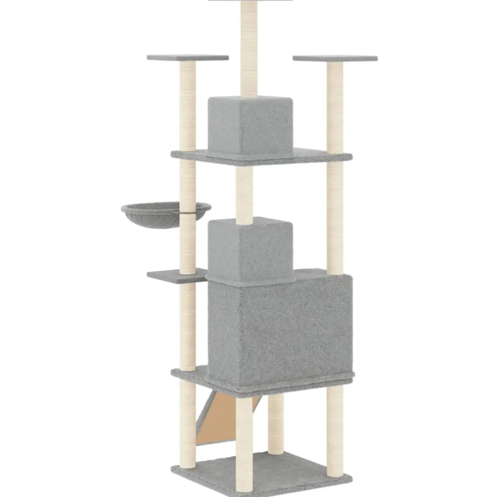 vidaXL Kattenmeubel met sisal krabpalen 175 cm lichtgrijs