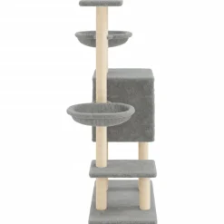 vidaXL Kattenmeubel met sisal krabpalen 117 cm lichtgrijs