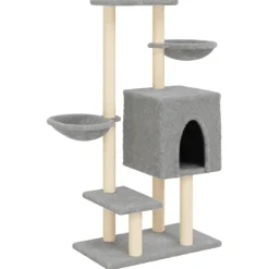 vidaXL Kattenmeubel met sisal krabpalen 117 cm lichtgrijs