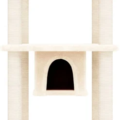 vidaXL Kattenmeubel met sisal krabpalen 169 cm crèmekleurig
