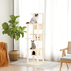 vidaXL Kattenmeubel met sisal krabpalen 169 cm crèmekleurig
