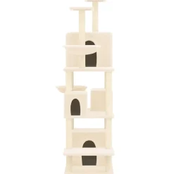vidaXL Kattenmeubel met sisal krabpalen 180 cm crèmekleurig