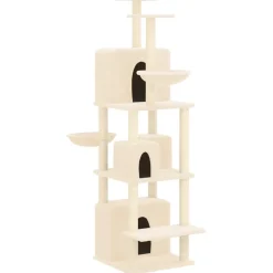 vidaXL Kattenmeubel met sisal krabpalen 180 cm crèmekleurig